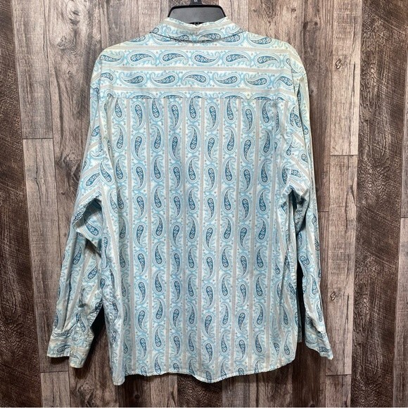 Gear Seven Collection- Blue Paisley Western Button Down Shirt- Sz. L - Picture 5 of 6
